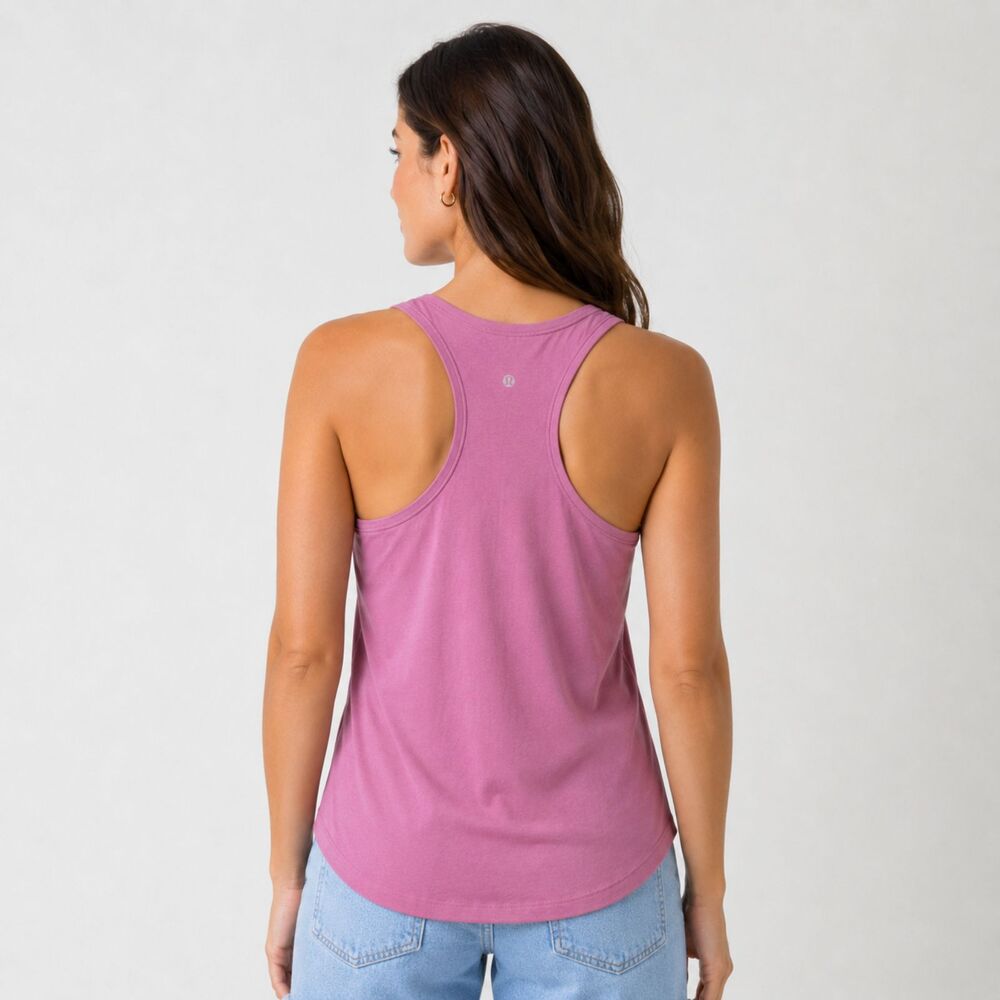 NWT Lululemon Love Tank Top Size 10 Pink Pima Cotton Racerback - Picture 2 of 8
